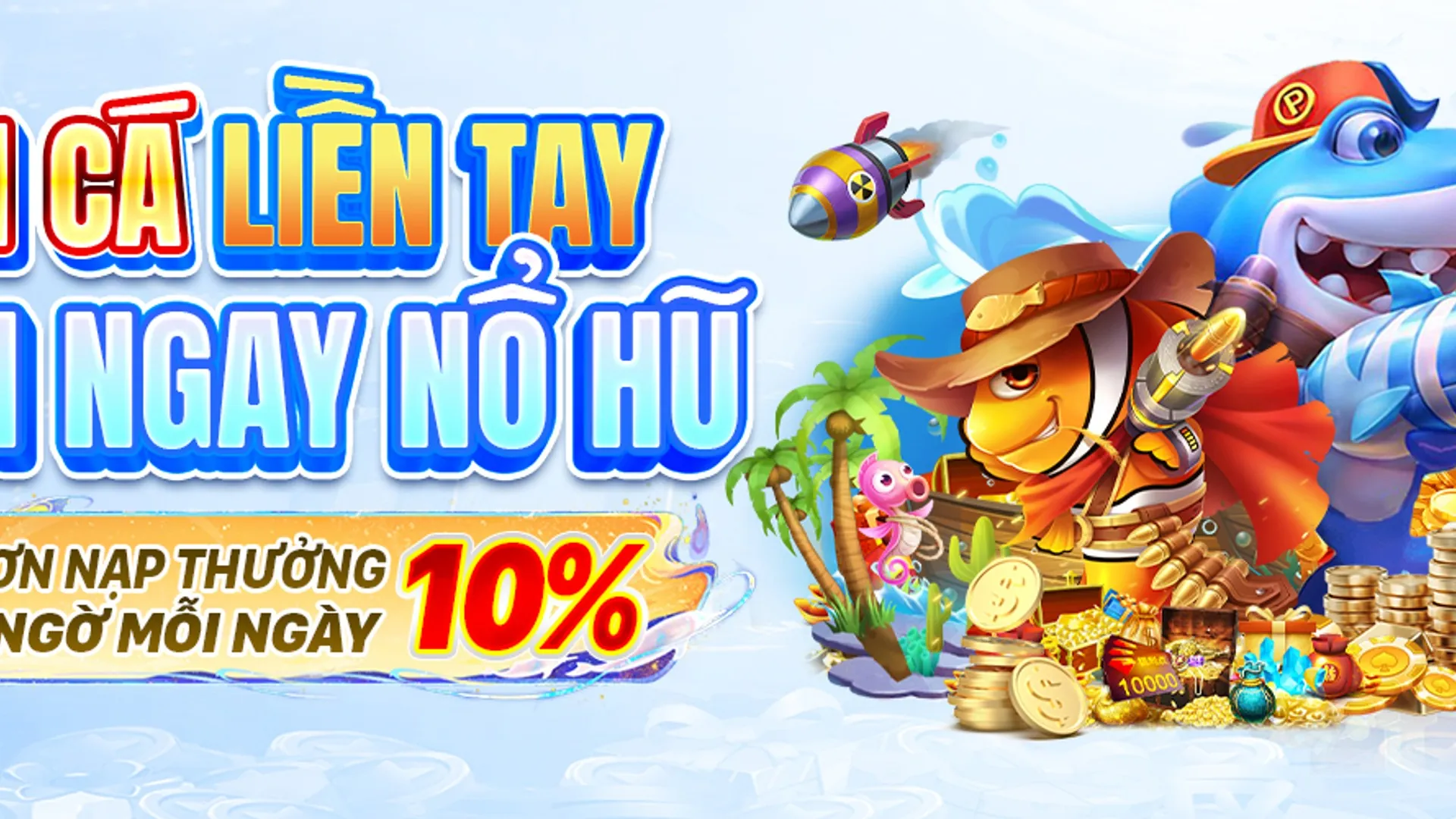 Hình ảnh game bắn cá sống động tại KV888 với các loài cá đa dạng và hiệu ứng đặc sắc